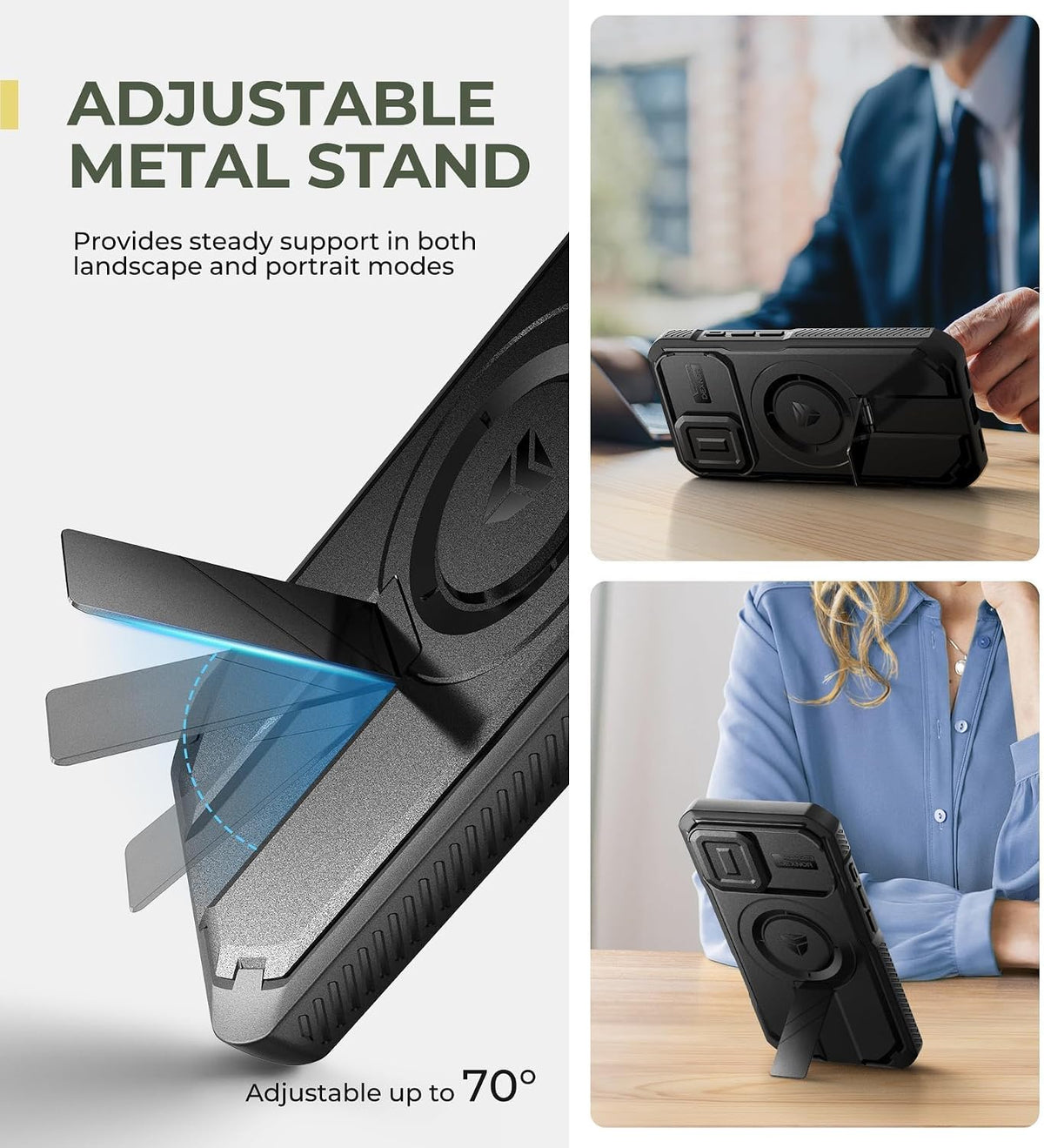 Dexnor - Funda para iPhone 16 con cubierta deslizante para cámara, 6.1