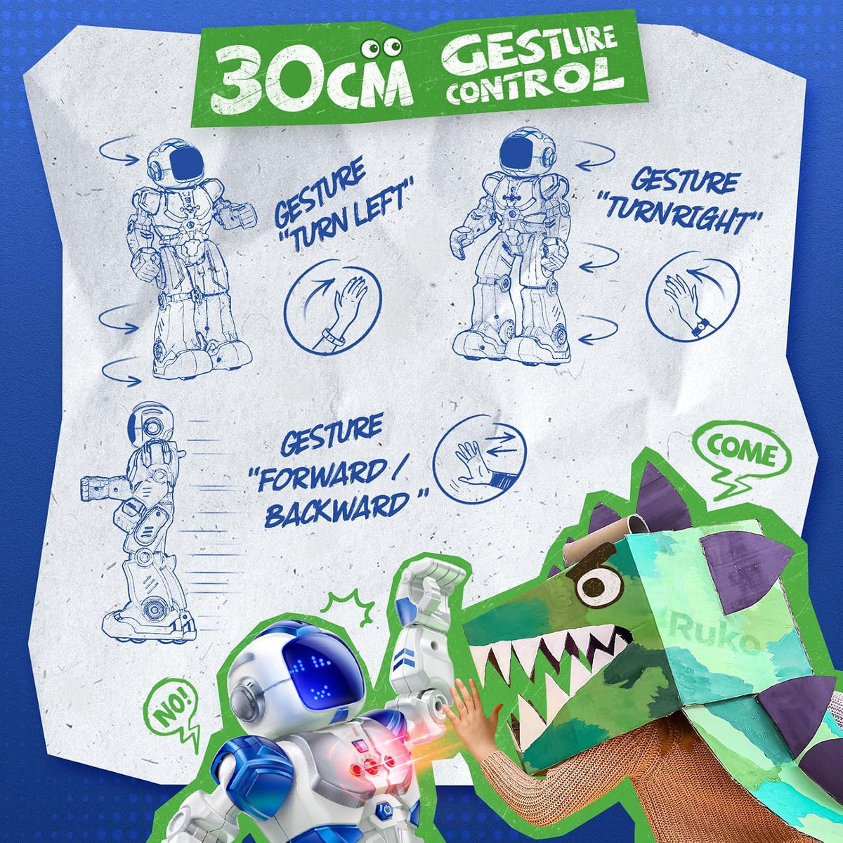Ruko 6088 Robot Toys para niños, programable, detección de gestos con