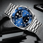 Nuevo reloj mecánico totalmente automático para hombre, calendario de acero inoxidable, bisel giratorio de moda, moda, luz nocturna, impermeable, A8-2