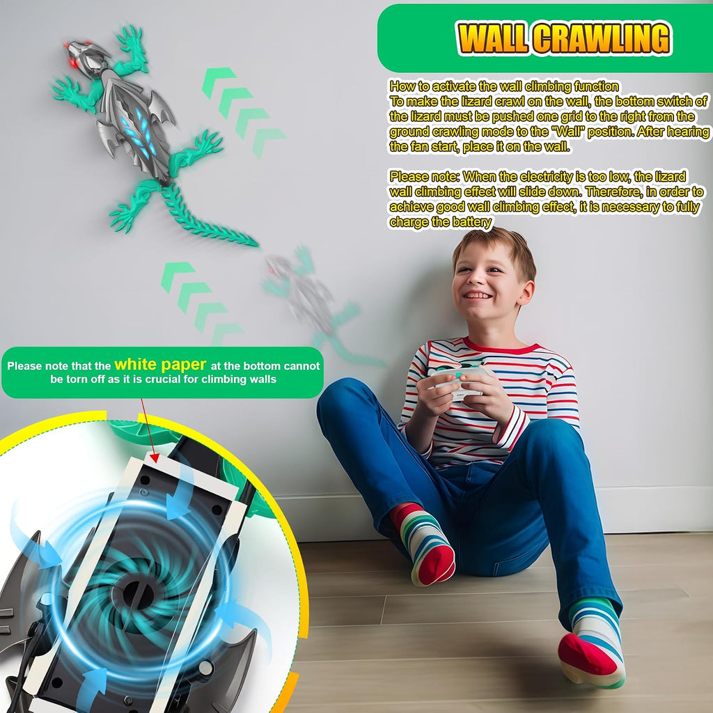 Lagarto de escalada de pared recargable con control remoto