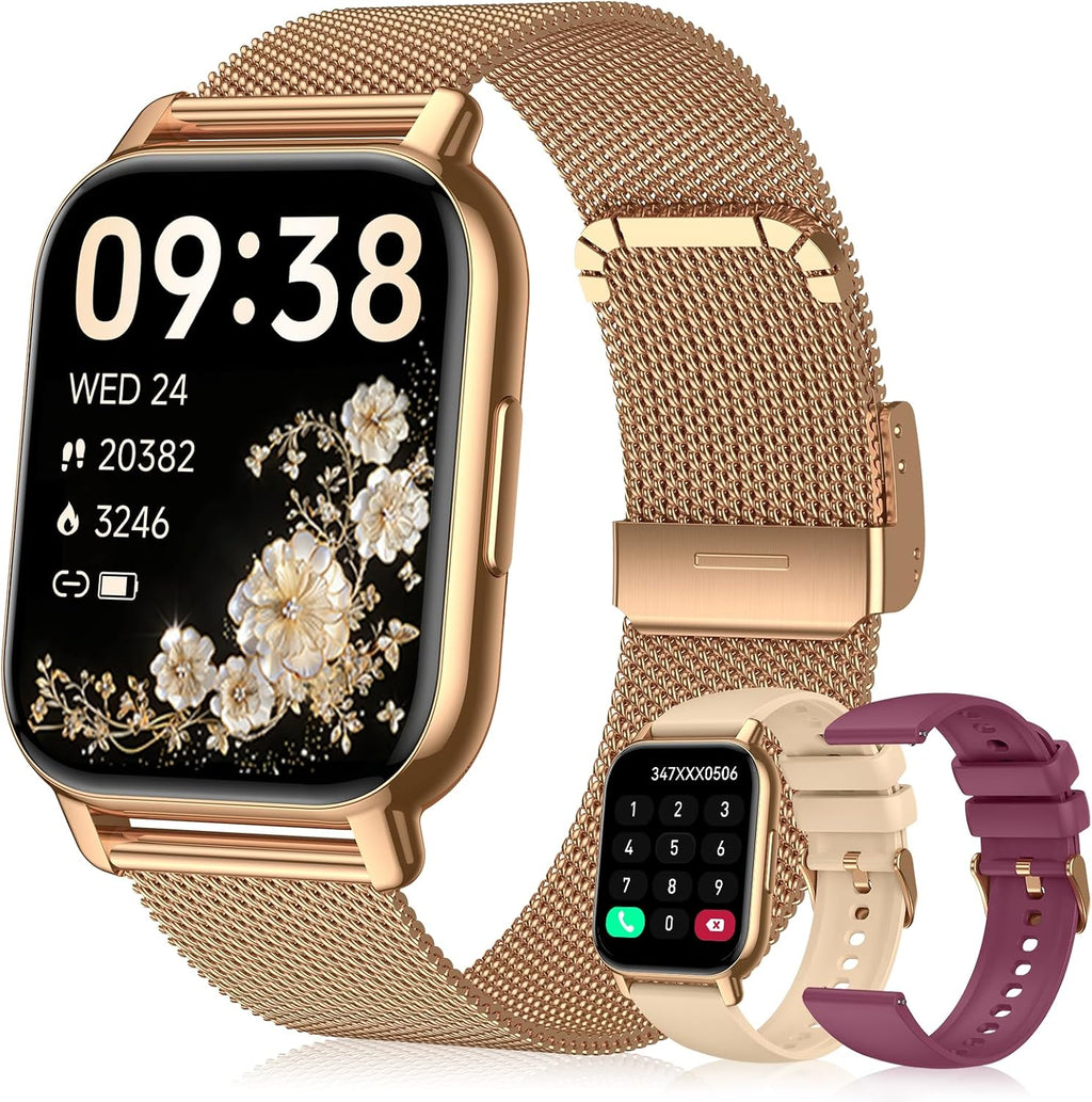 Reloj inteligente para mujer (3 bandas), rastreador de fitness con llamadas