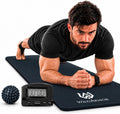 Tapete de yoga extra grueso, antideslizante de 0.591 in NBR, 72 x 24 pulgadas, viene con bola de masaje TPE y cronómetro digital, alfombrilla de entrenamiento para ejercicio en casa, fitness, pilates