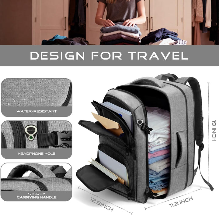 Fxcelets Mochila de viaje, aprobada por aerolíneas, mochila de tran...