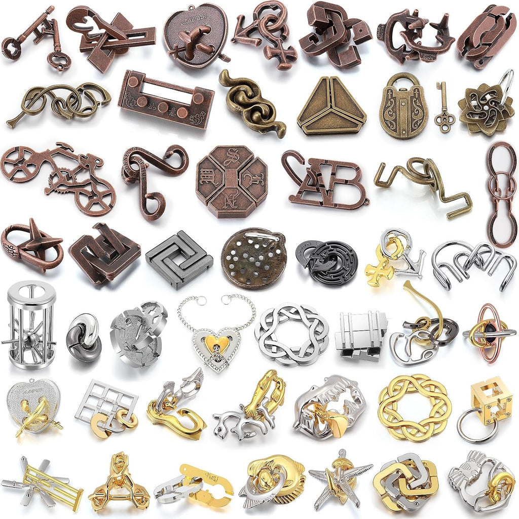 Juego de 48 rompecabezas de metal para adultos, estilo vívido