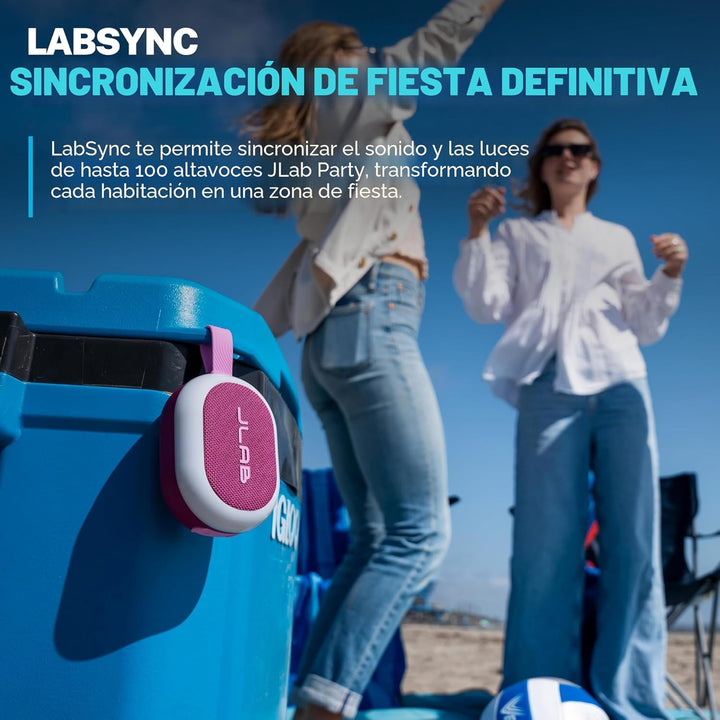 JLab Altavoz Bluetooth Portátil Pop Party, Mulberry, Más de 8 Horas...
