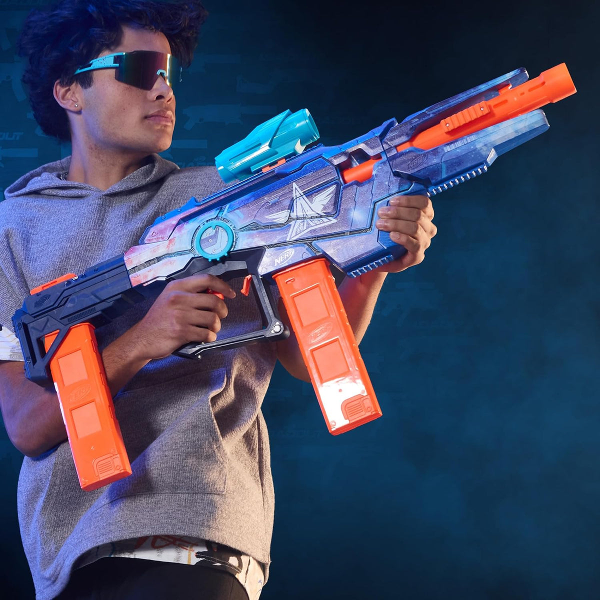 Nerf Loadout Galactic Commander - Lanzador motorizado, 3 modos de disparo, 3 accesorios de accesorios, 48 dardos Nerf N1, juguetes y regalos para niños, a partir de 8 años