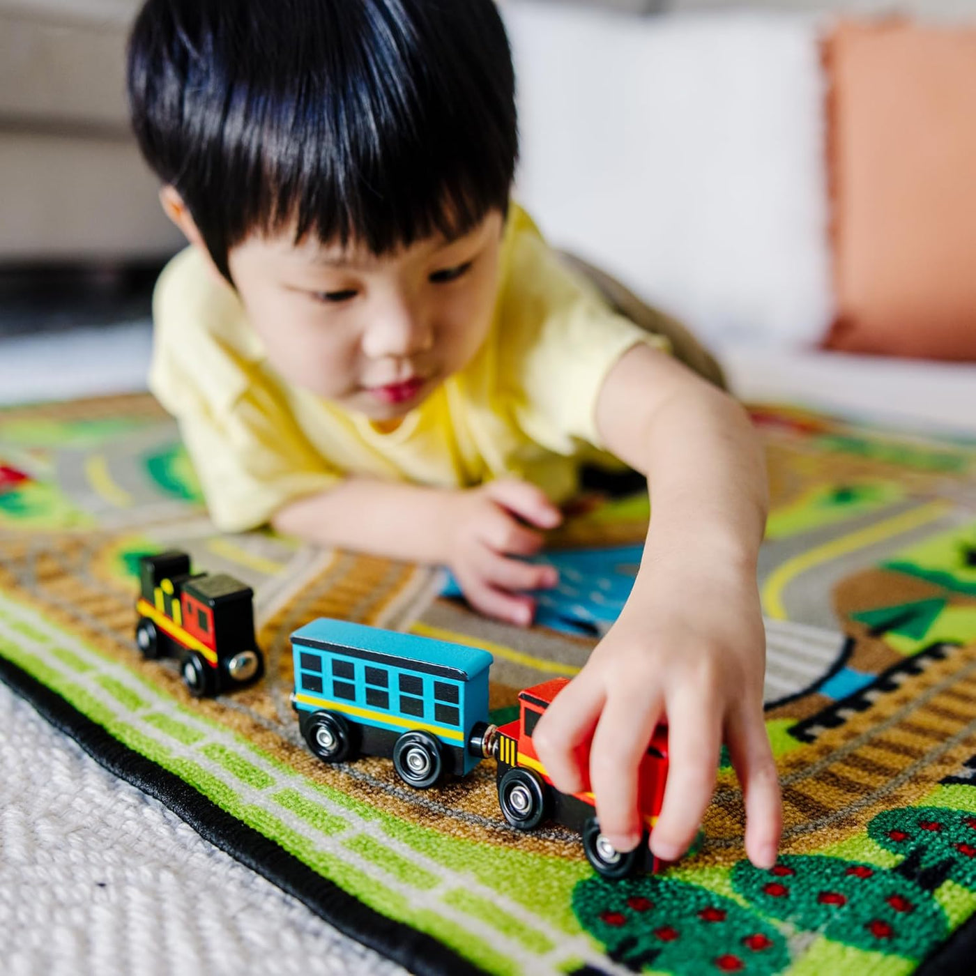 Melissa Doug Tren de madera vagones de tren