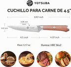 Juego de 6 Cuchillos para Filetear YOTSUBA con Larga Espiga y Mango de Madera de Etiro