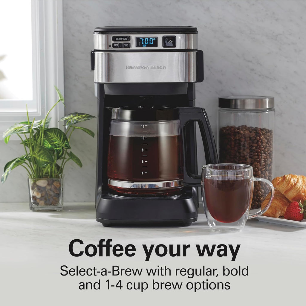 Hamilton Beach FrontFill Cafetera de Goteo Programable para 12 Tazas