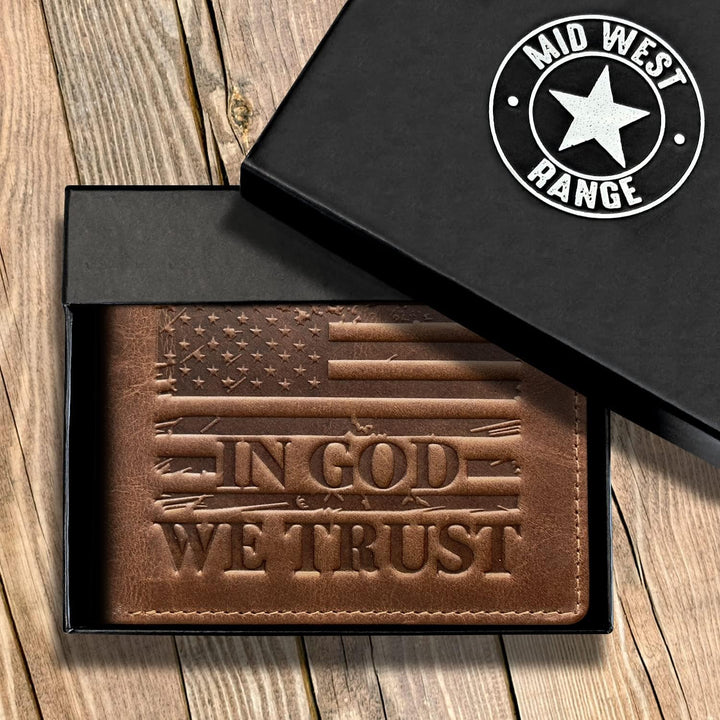 Cartera con bandera americana para hombre, "EN DIOS CONFIAMOS&#...