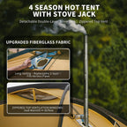 Naturehike Dune Tent Dura con Válvula de Estufa, Doble Capa, Tienda de 4 Estaciones, Impermeable para 2-4 Personas de Acampar