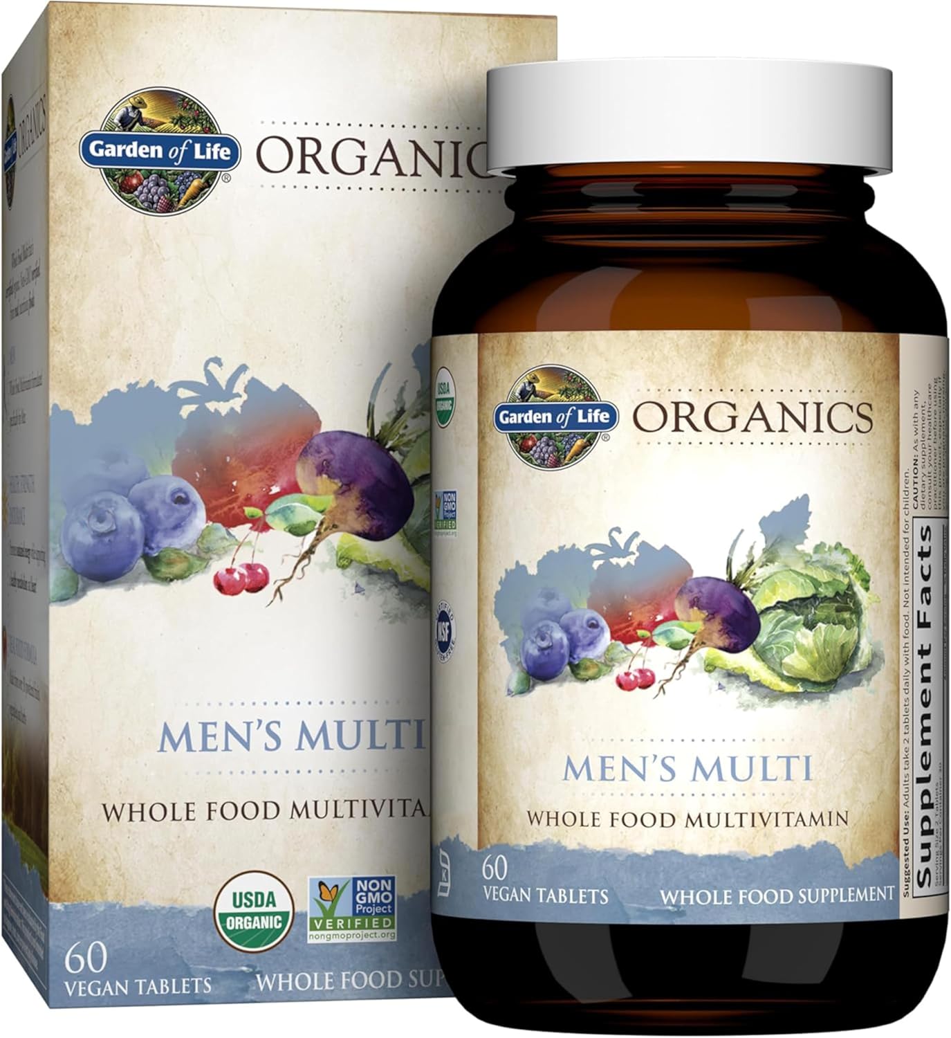 Garden of Life Organics Multivitamínico de alimentos enteros para h...