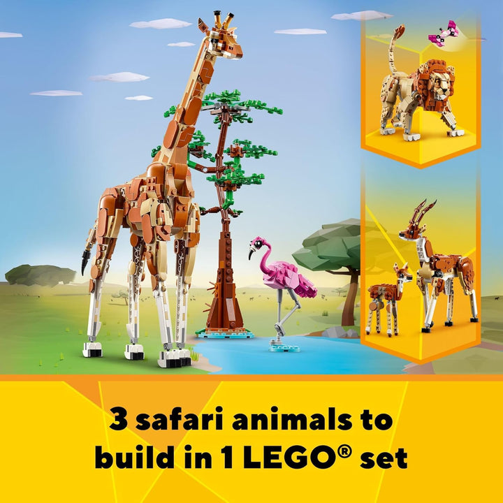 LEGO Creator 31150 - Animales de safari salvajes 3 en 1, se reconst...