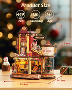 ROKR Rompecabezas de madera 3D para adultos, kit de modelo mecánico de fábrica de regalos con música y luces, 449 piezas de rompecabezas de madera para adultos, rompecabezas de construcción de