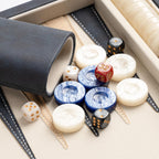 Juegos de backgammon de 15 pulgadas para adultos, tablero clásico de backgammon con dados de damas únicos, exterior de piel sintética e interior de terciopelo, juego de viaje de backgammon portátil (azul)