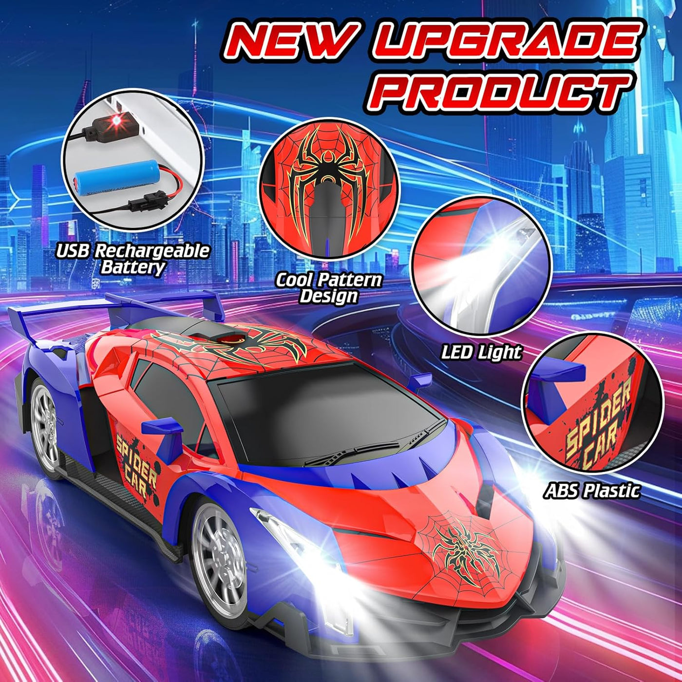 Growsland Auto a control remoto, autos RC de 2.4 GHz para niños de...