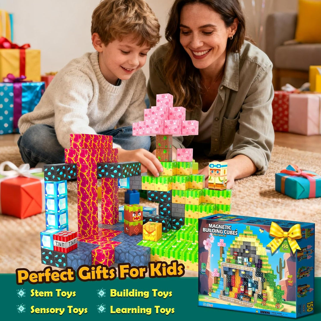Soyee Bloques Magnéticos 150 PCS Juguetes de Construcción para Edad...