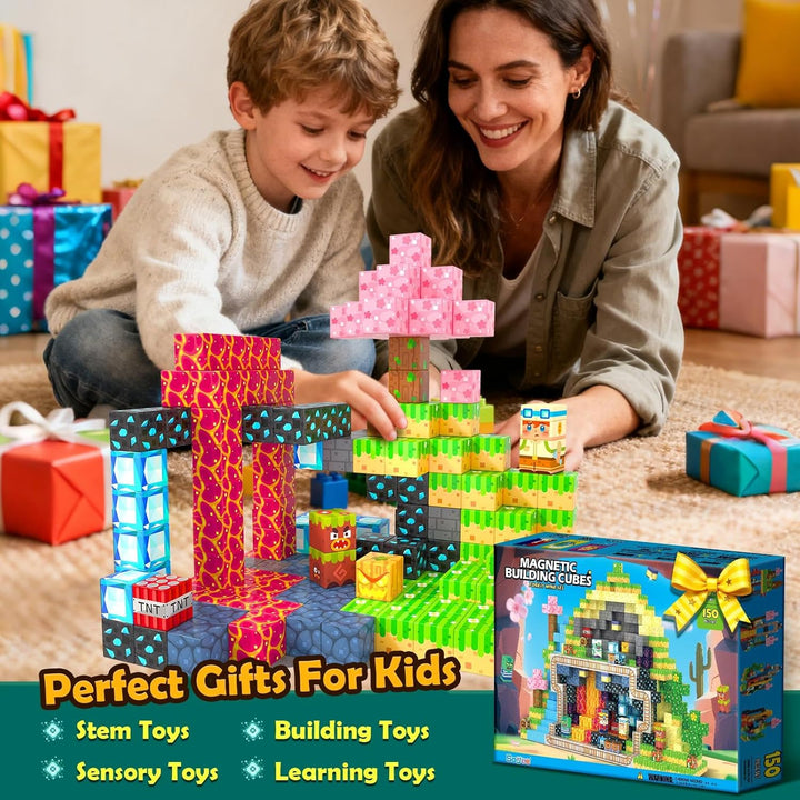 Soyee Bloques Magnéticos 150 PCS Juguetes de Construcción para Edad...