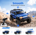 RC Rock Crawler, camión todoterreno con control remoto 4WD, velocidad ajustable y luces LED, auto RC para escalada todo terreno con bajo voltaje y protección antiparo para adultos y niños