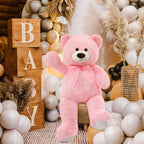 MorisMos Oso de Peluche Gigante de 3 Pies - 36 Pulgadas, Oso de Peluche Rosa Grande para Novia, Novio, Esposa, Mamá, Prometido, Regalo de San Valentín, Oso de Peluche Grande para Baby Shower