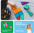 PicassoTiles Juego de 80 piezas de azulejos magnéticos, juego de