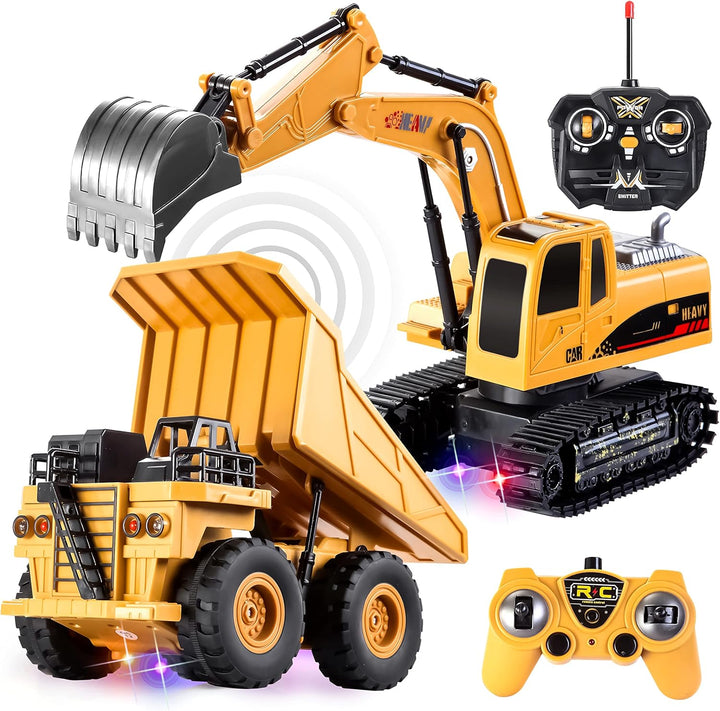 JOYIN Juego de 2 vehículos de construcción a control