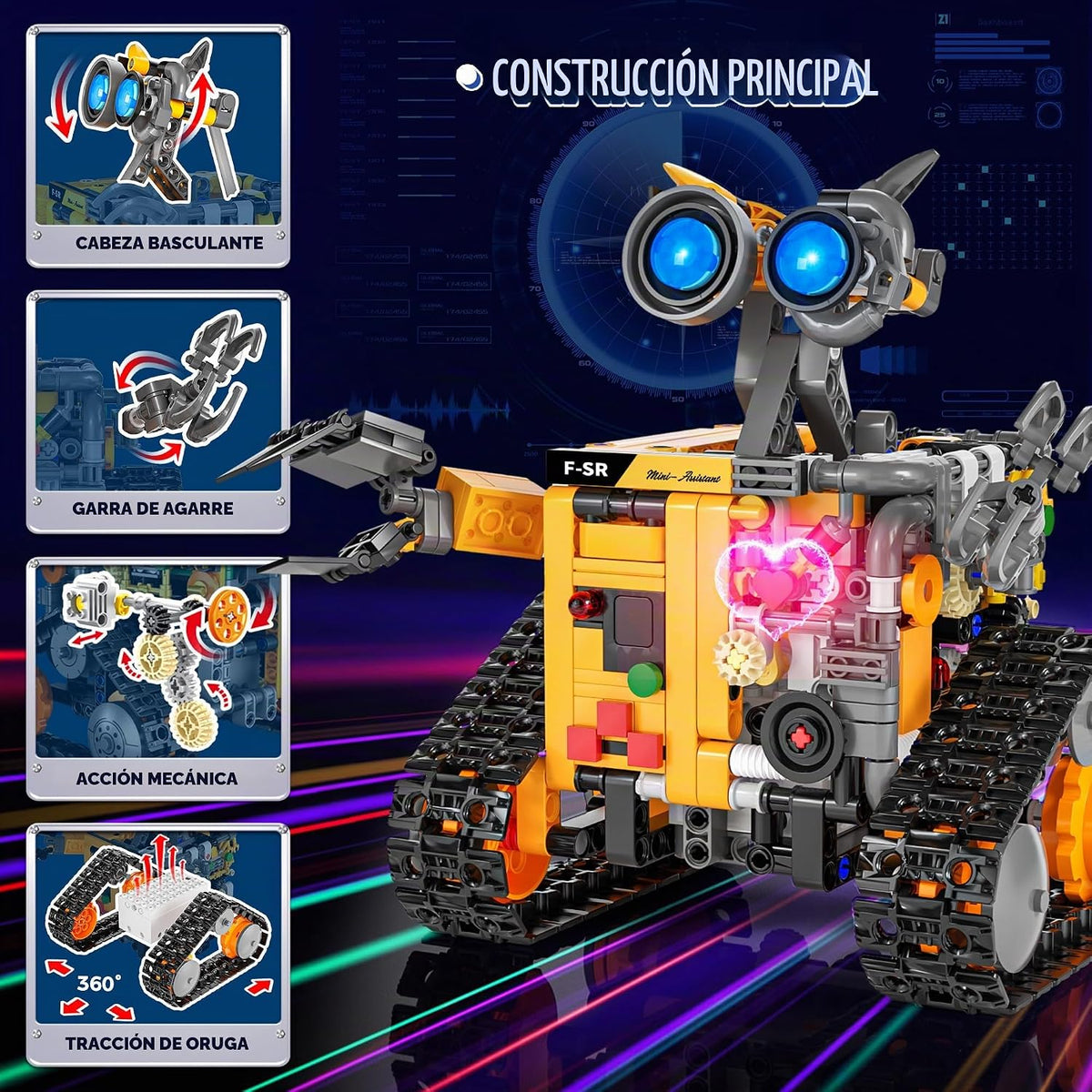 Kit de construcción de robot Demkia para niños y adultos, kit de robótica RC recargable 4 en 1 con control remoto y aplicación, juguetes de codificación STEM y proyectos científicos, regalos de
