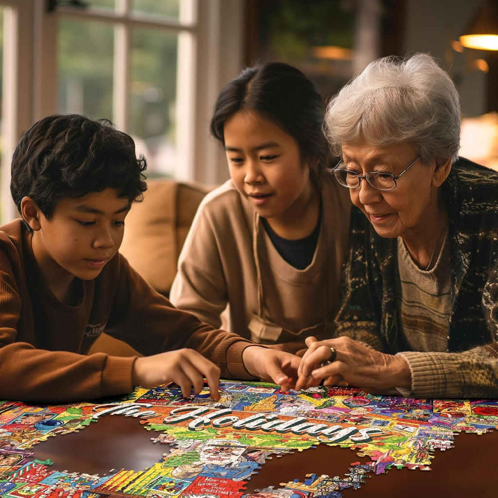 blanco Mountain Puzzles Holidays - Rompecabezas de 1000 piezas