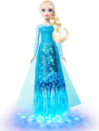 Mattel Muñeca Elsa cantante de Frozen de Disney con luces y música, canta "Let It Go" de Movie, posable con traje brillante y zapatos extraíbles