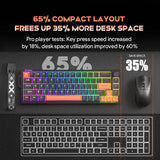 Gaozen Teclado mecánico para juegos FURYCUBE 68% con retroiluminaci...
