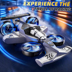 Avión de control remoto para niños, 2 en 1, avión RC Stunt RC Drift, avión de espuma para interiores y exteriores con carreras, trucos, juguetes de regalo para niños, niñas y adultos de 8, 9