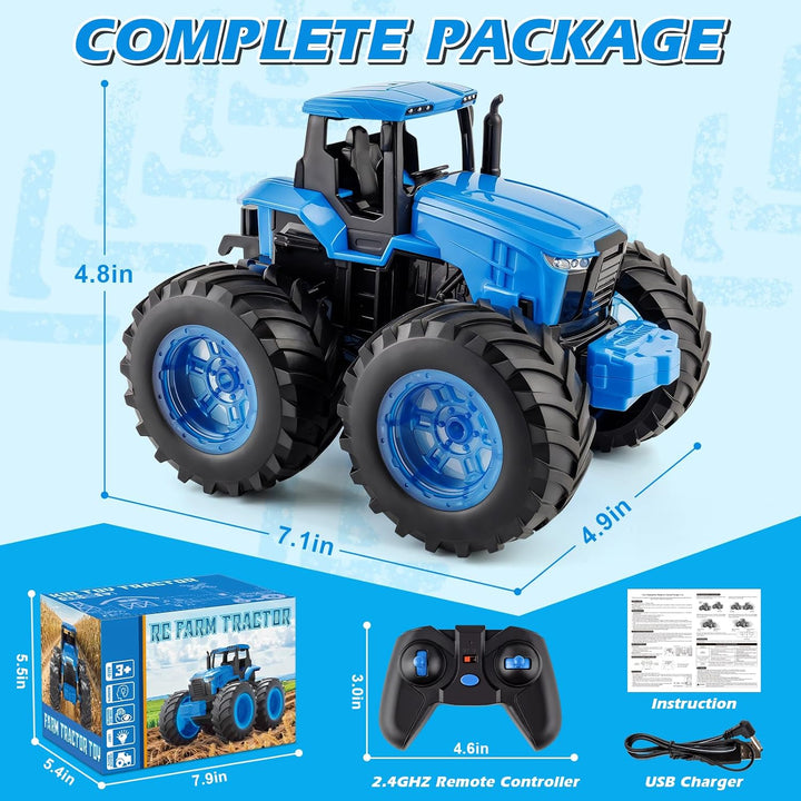 IJIGU Juguetes de tractor a control remoto, juguete de camiones mon...