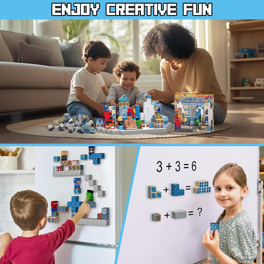 Growsland Magnetic Blocks - 200PCS Magnets Cubes