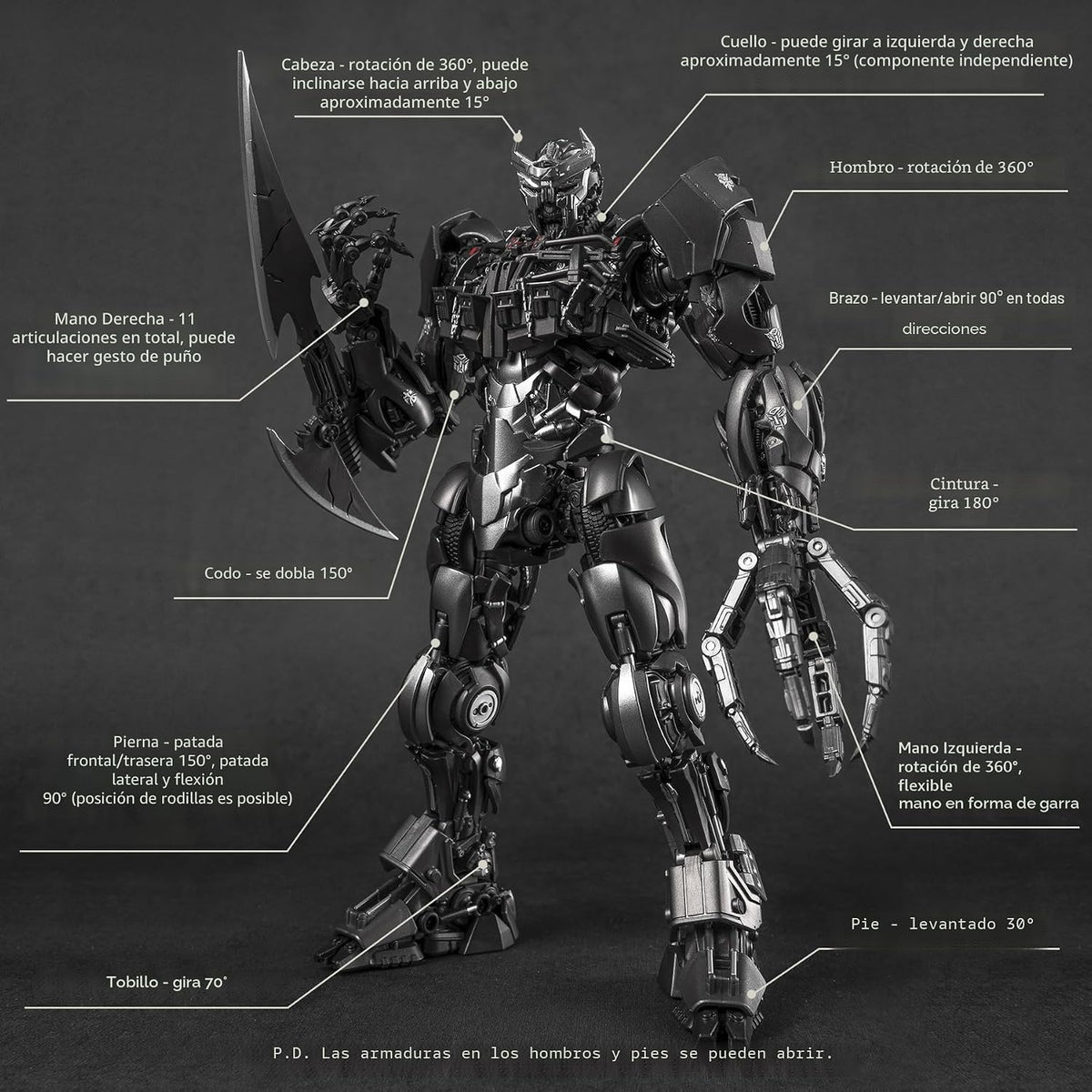 YOLOPARK Juguetes Transformadores Scourge, Figura de Acción