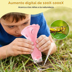 Lupa para niños, pantalla digital de 2.0 pulgadas, mini microscopio de bolsillo para insectos, microscopio de mano con zoom de 200x con luces ajustables, regalos de cumpleaños Edu para niñas de 3 a 12