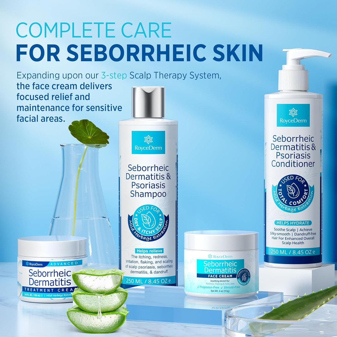 Roycederm Crema facial para dermatitis seborreica y psoriasis, hidr...