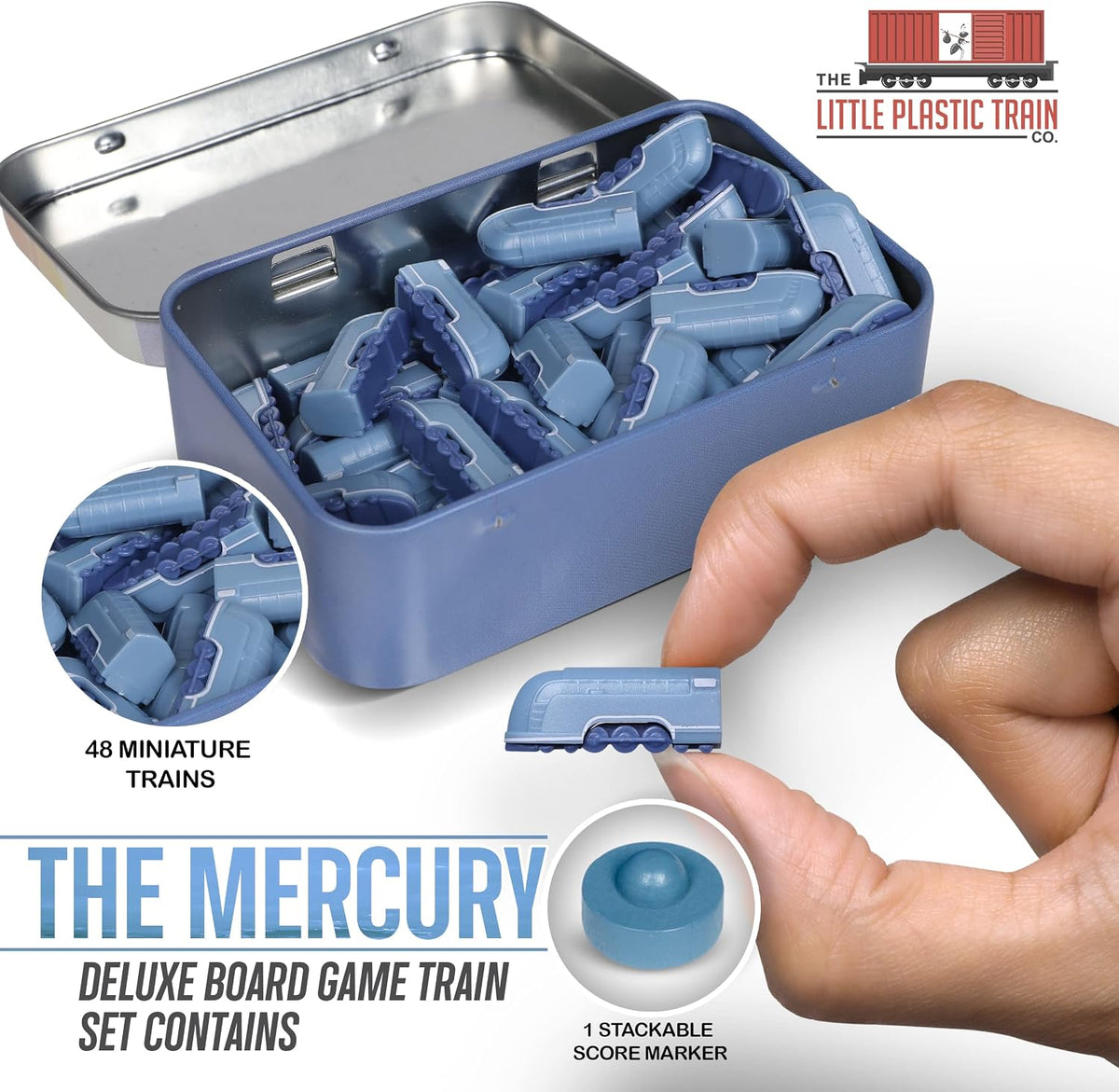 Juego de mesa de lujo de tren | Piezas de jugador para boleto para montar y otros juegos de mesa de tren para adultos, familiares y niños | Miniaturas mejoradas | Juego completo de 5
