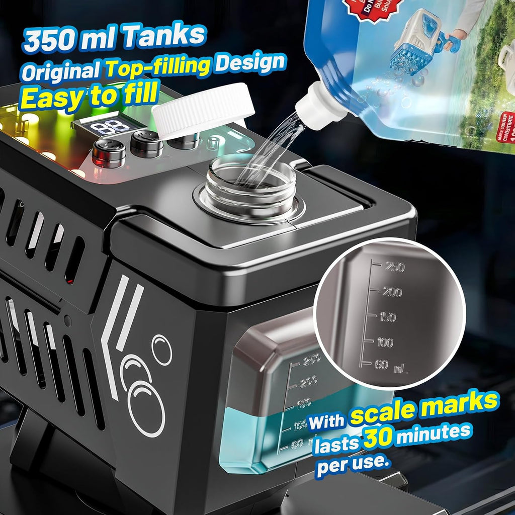 SHCKE Bubble Machine con Remote Control, Auto Rotation & 11 RGB Lights