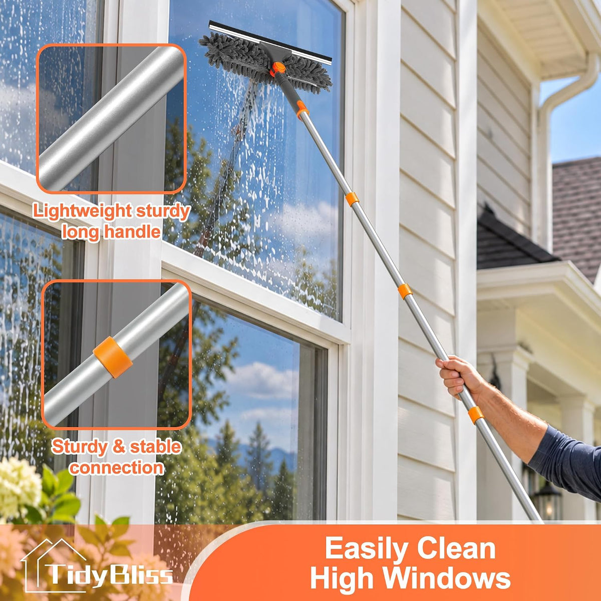 TidyBliss Herramienta limpiadora de escobilla de ventana 2 en 1 para el