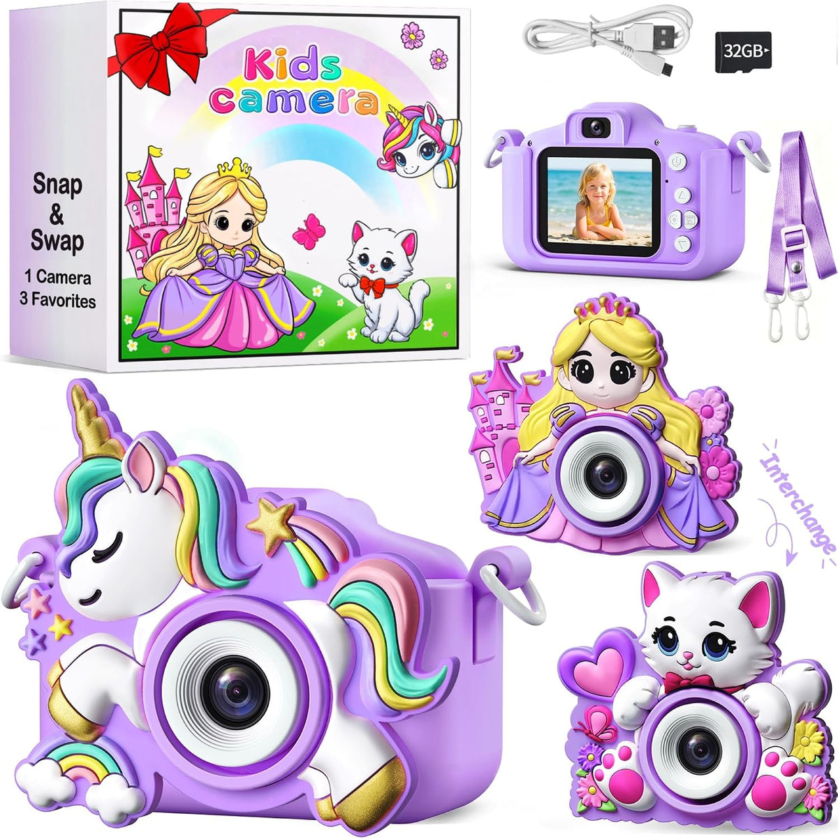 Cámara para niños para niñas Juguetes Regalos: Regalo de cumpleaños para niñas de 3, 4 y 5 años, cámara digital para niños pequeños para niños, cámaras de juguete para selfies para niños pequeños de 3