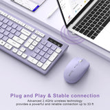 Combo de teclado y mouse inalámbricos, teclado inalámbrico de tamañ...