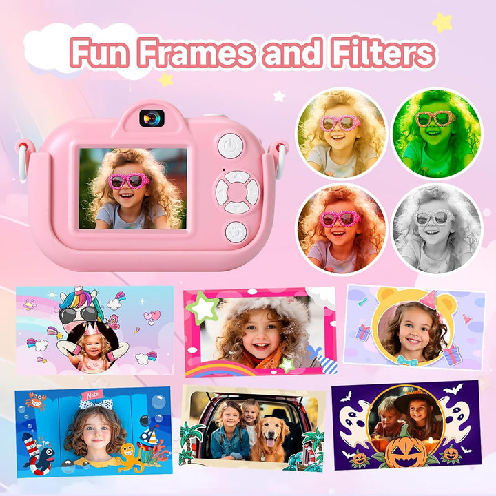 MAVOKIS Cámara digital para niños de 3 a 8 años, cámara 1080P para...