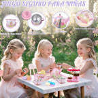 Juego de té de princesa con cafetera, juego de simulación para