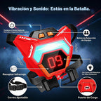 Juego de 4 pistolas láser recargables con LED, chalecos multifuncionales, digitales, regalos de cumpleaños, juguetes para niños y niñas de 8, 9, 10, 11, 12 años, Navidad