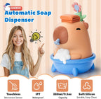 Capybara - Dispensador de jabón de manos, espuma automática sin contacto con sensor avanzado, IP7 impermeable, portátil y recargable para montaje en pared, 9.5 onzas, bonita silicona suave para