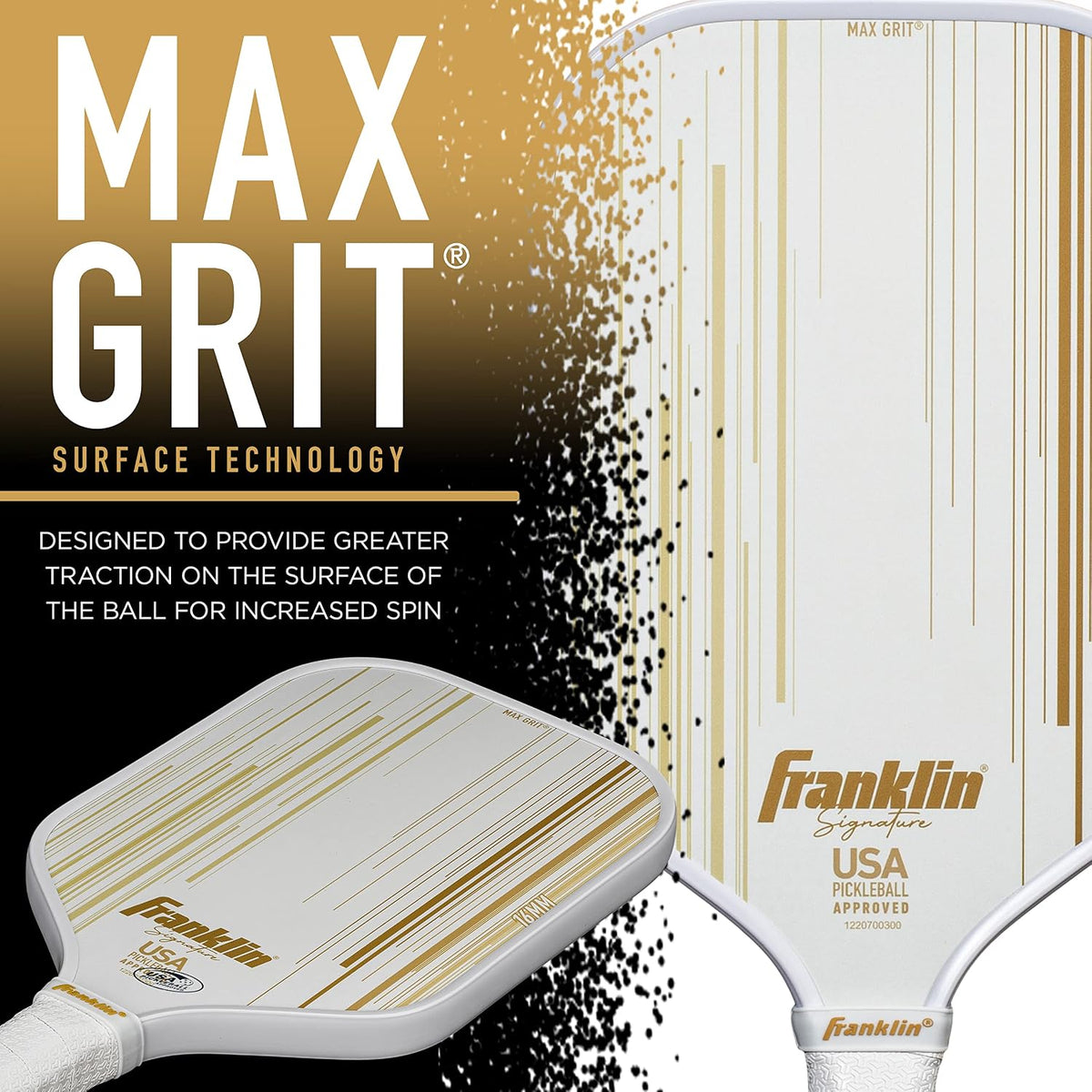 Franklin Sports Paletas Profesionales de Pickleball - Serie Signature Paleta Profesional de Pickleball con Superficie MaxGrit - Paletas de Pickleball Aprobadas para Torneos de Pickleball de EE. UU