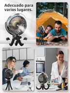 Ventilador de cochecito nebulizador, ventilador portátil con baterí...