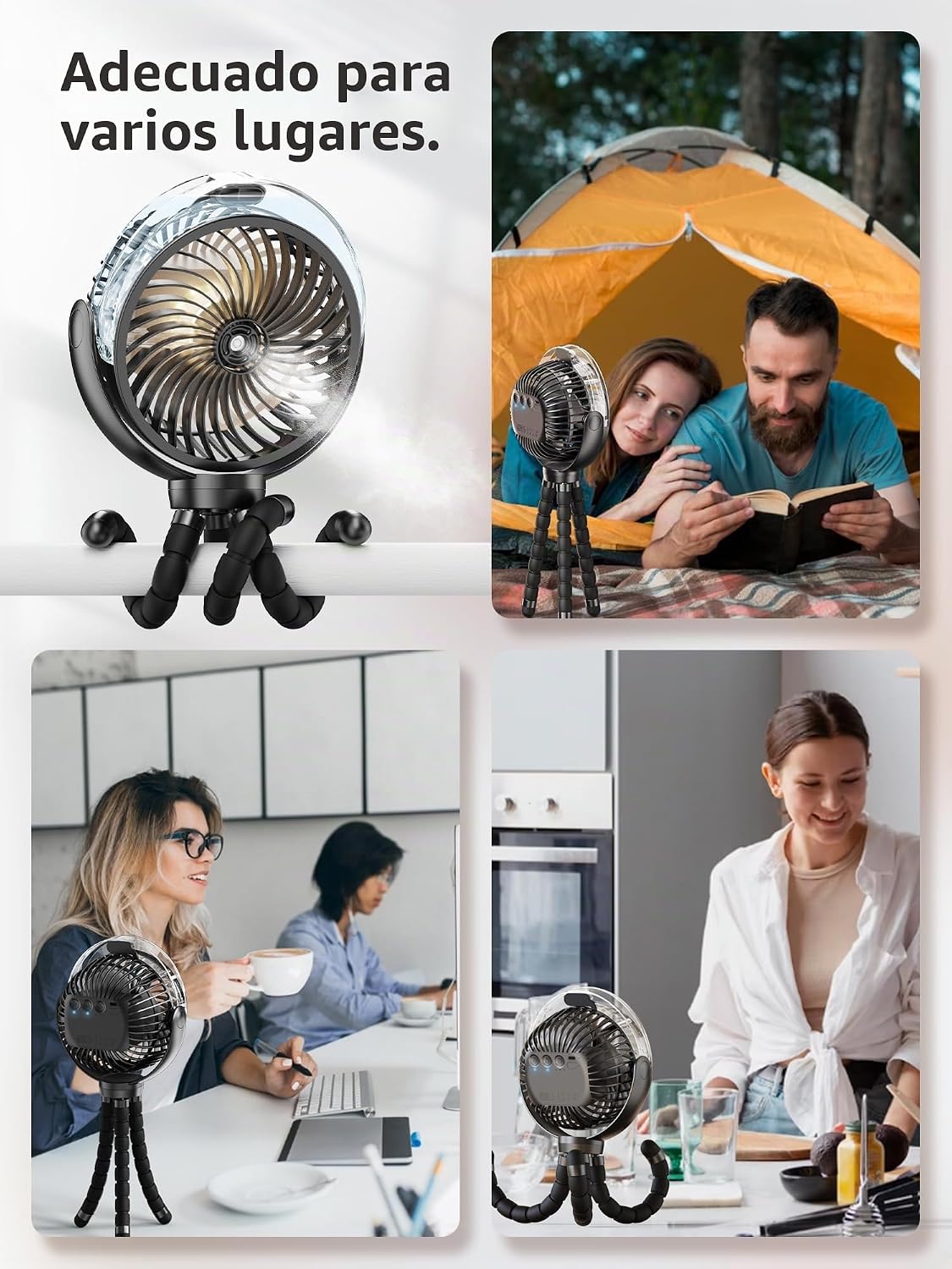 Ventilador de cochecito nebulizador, ventilador portátil con baterí...