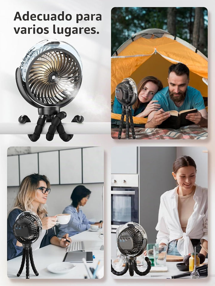 Ventilador de cochecito nebulizador, ventilador portátil con baterí...