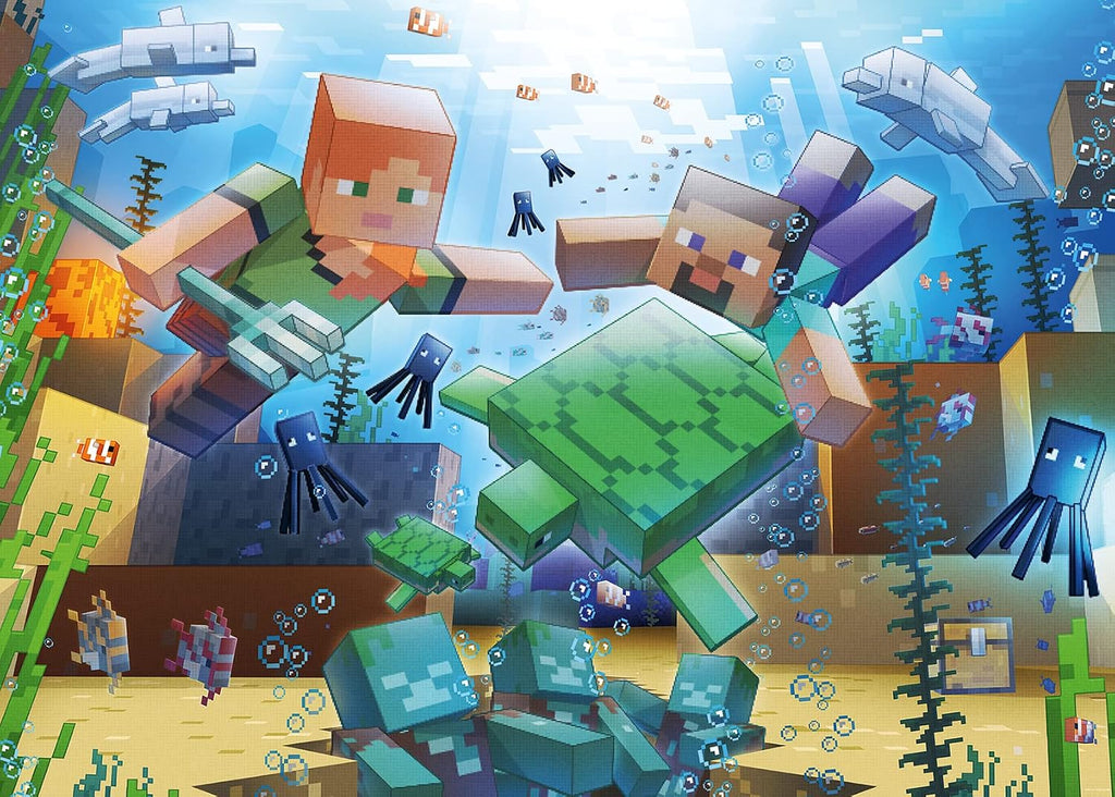 Ravensburger Minecraft Mosaic - Rompecabezas de 1000 piezas para niños y adultos | Tecnología única Softclick | Imágenes vibrantes y sin reflejos | Material ecológico certificado FSC